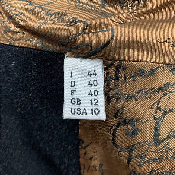 JEAN PAUL GAULTIER CLASSIQUE Size 10 Black Wool Blend Open Front Coat - Picture 7 of 7